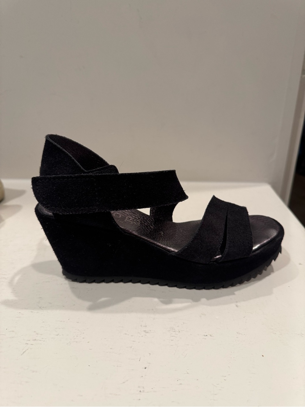 Pedro Garcia Black Wedge Sandal